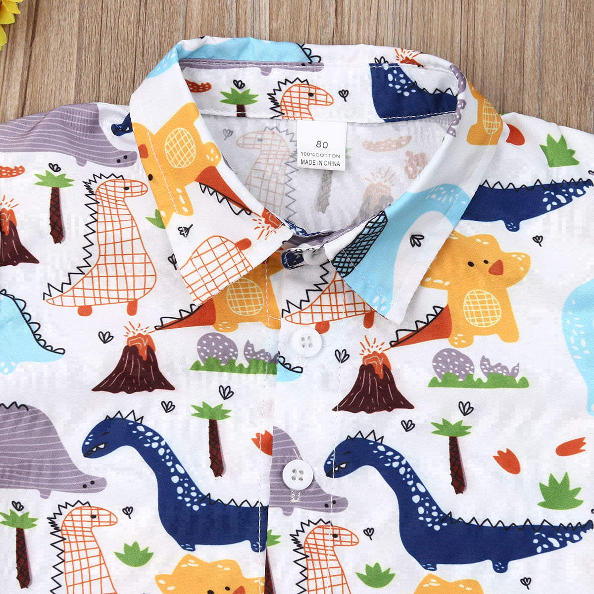 2 Piece Dinosaur Print Dress Shirt and ...